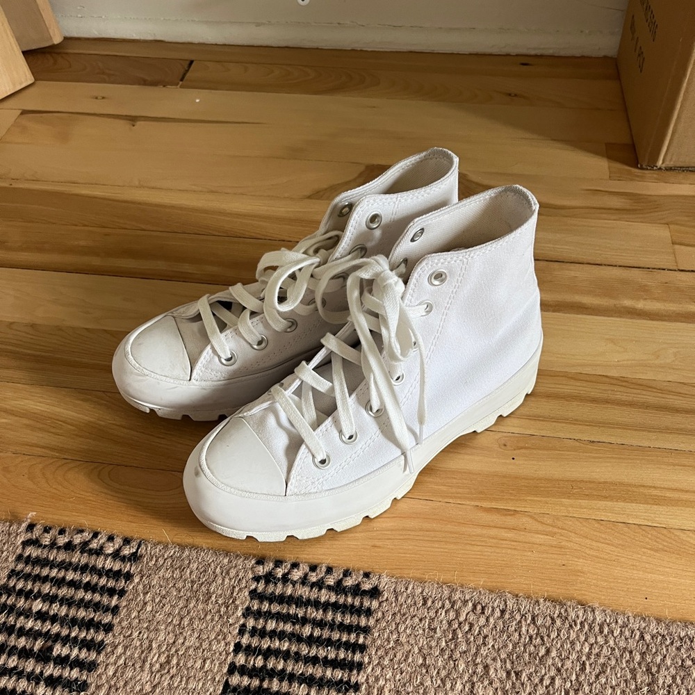 Classic White High-Top Women's Sneakers